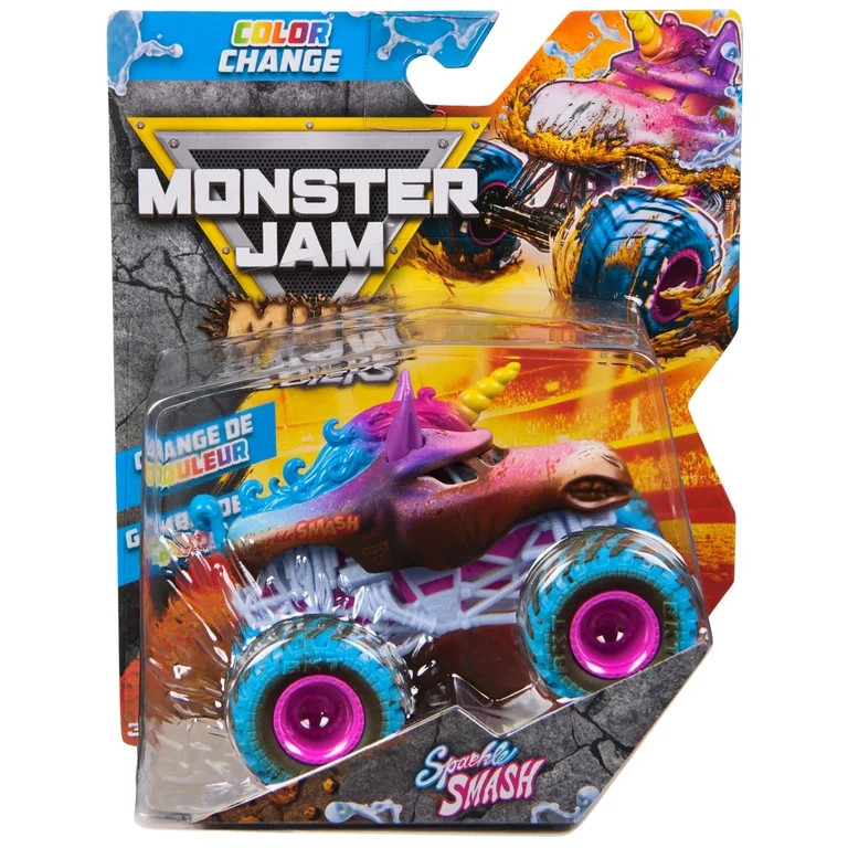Monster Jam Mud Blasters Sparkle Smash Color Change Monster Jam Truck 1:64 Die Cast Vehicle | Walmart (US)