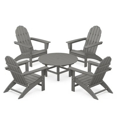 POLYWOOD Vineyard 5-Piece Adirondack Chair Conversation Set | Wayfair North America