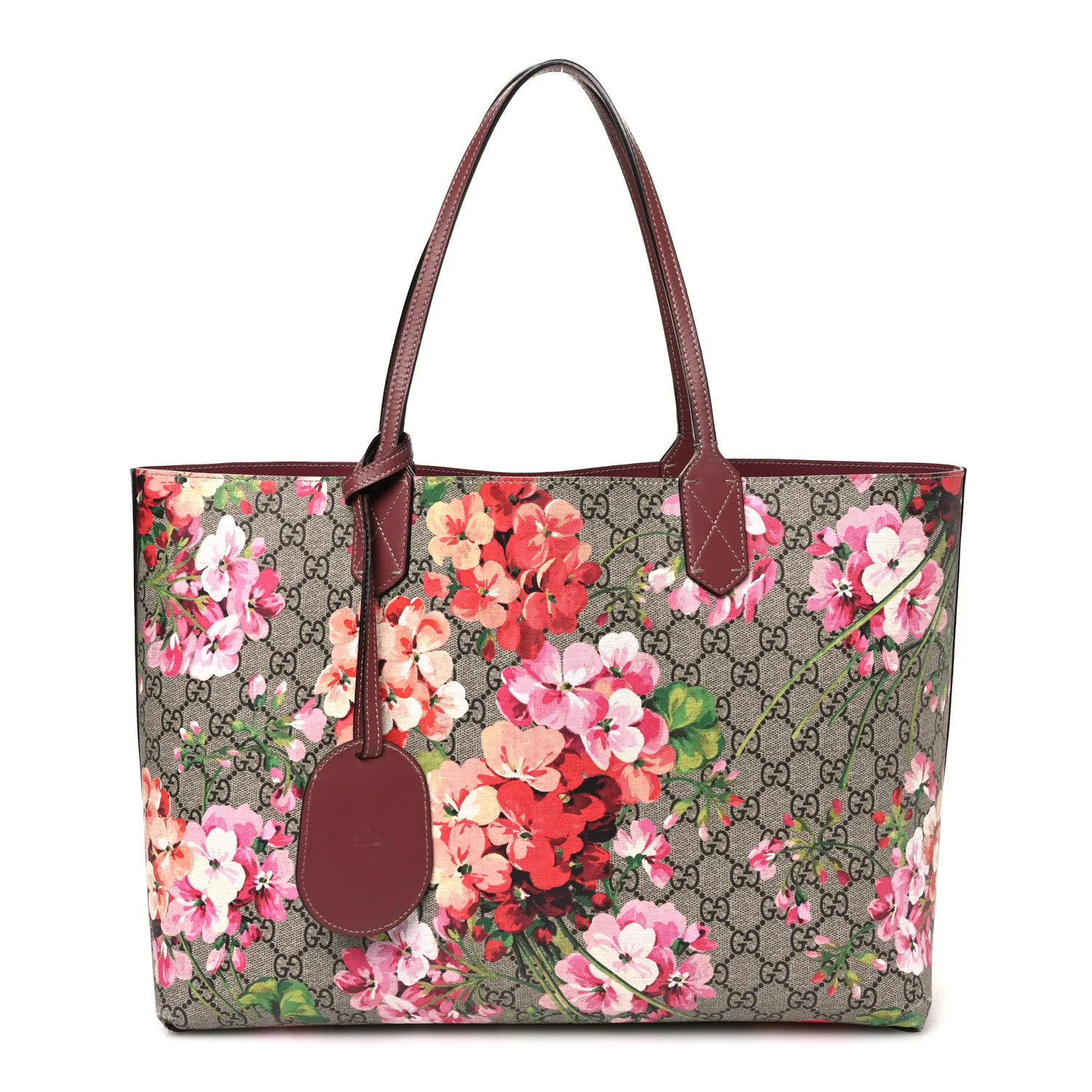 GG Supreme Monogram Blooms Large Reversible Tote Beige Multicolor Dry Rose | FASHIONPHILE (US)