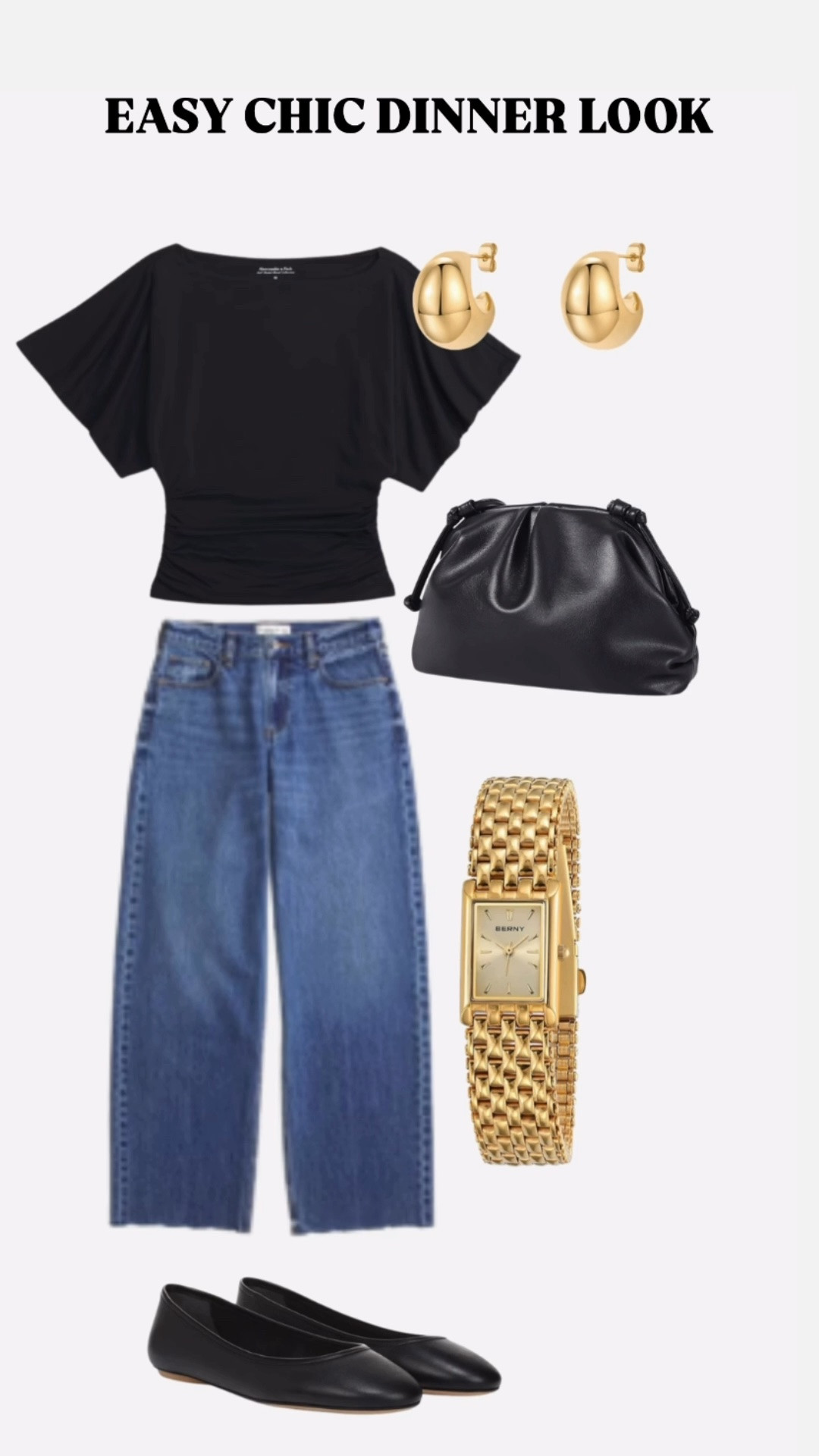 A super easy, casual, but chic outfit you can repeat again and again! 

Swap the clutch for a slouchy bag like the one linked if you want a more casual look. You can also add heels in place of the flats for a fancier look 🖤✨

#LTKootd #LTKgrwm #LTKSaleAlert