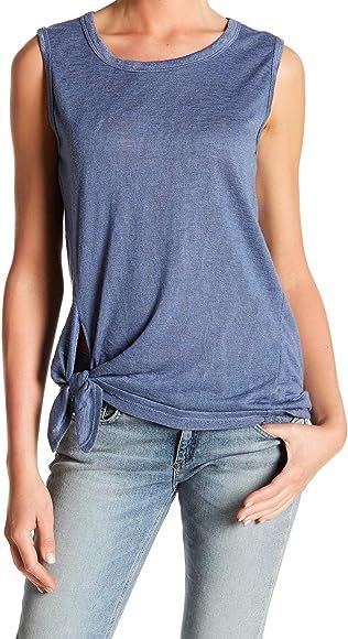 Bobeau Womens Tank Top Small Side-Tie Slub Knit Crewneck Blue S | Amazon (US)