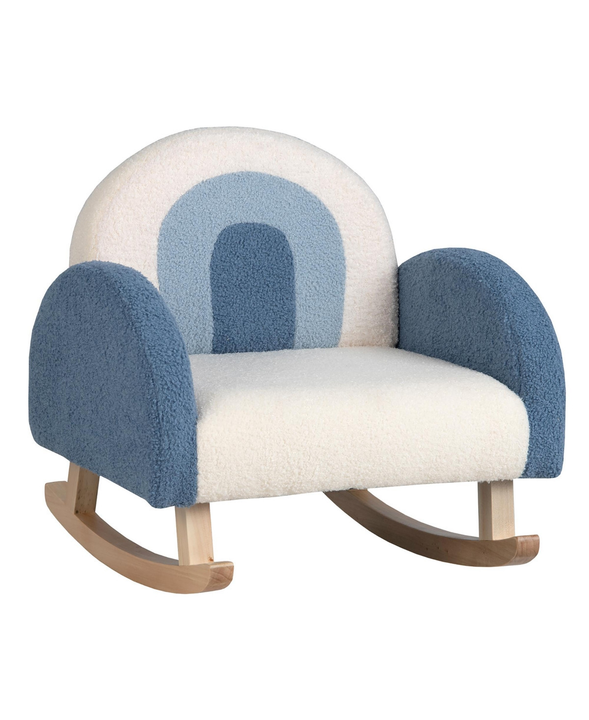 Kids Rocking Chair Children Armchair Velvet Upholstered Sofa w/ Solid Wood Legs - Blue | Macy's