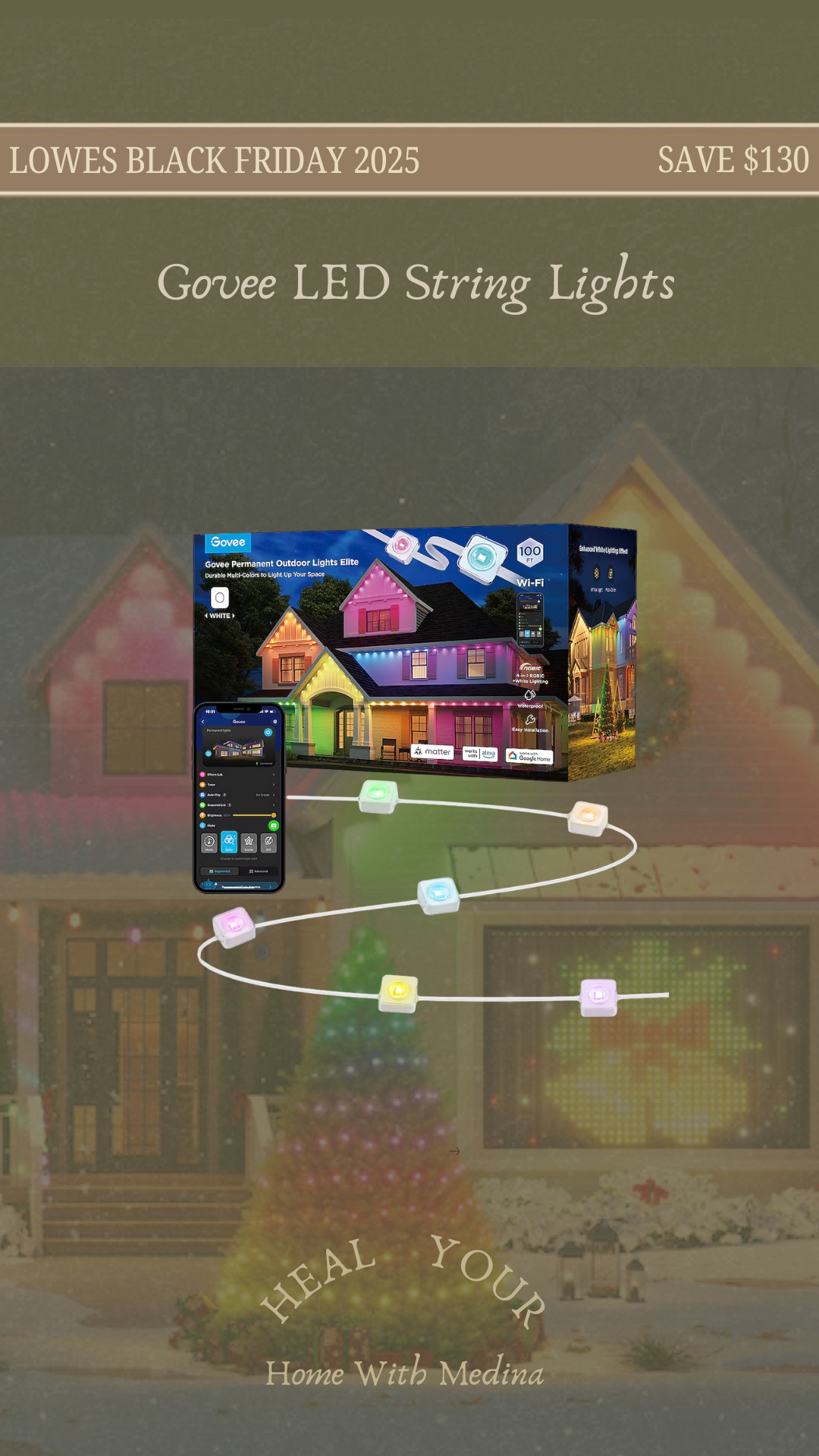 Save $130 on holiday LED string lights by Govee! 

 #LTKHoliday #LTKSeasonal #LTKSaleAlert