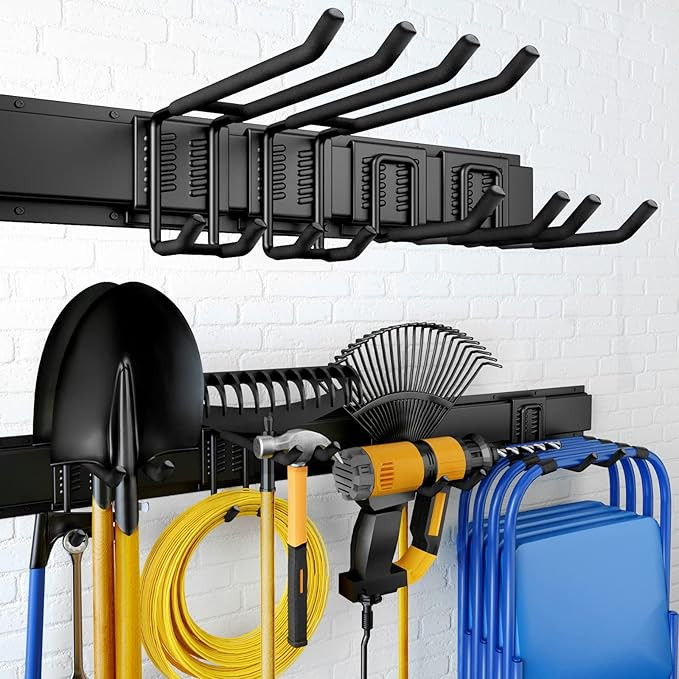 Garage Storage, Garage Organization, Wall Mount Garden Tool Organizer 32 Inches, Max 300lbs Adjus... | Amazon (US)