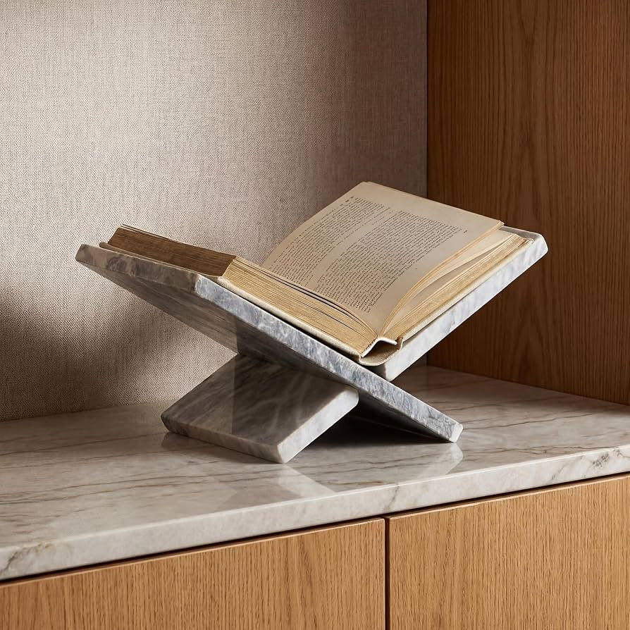 Large Marble Book Holder 11" x 7.5" x 4.5" Decorative Open Book Stand for Reading and Displaying ... | Amazon (US)