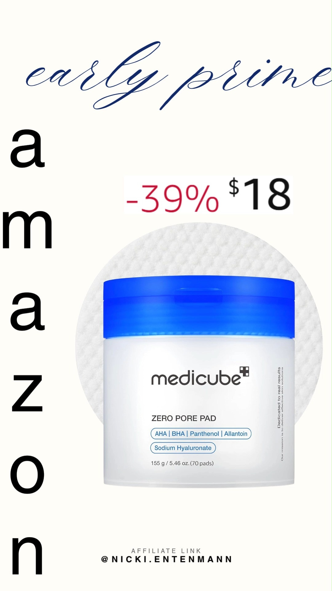 The medicube Toner Pads Zero Pore Pad 2.0 deliver refreshing care with lightweight exfoliation and pore‑tightening benefits. A simple step that leaves skin smooth, balanced, and glowing every day 🌟🧴✨  

#Medicube #ZeroPorePad #TonerPads #KBeauty #SkinCareRoutine #PoreCare #GlowingSkin #FaceCare #AmazonFinds #BeautyEssentials 

 #LTKselfcare #LTKSaleAlert #LTKBeauty