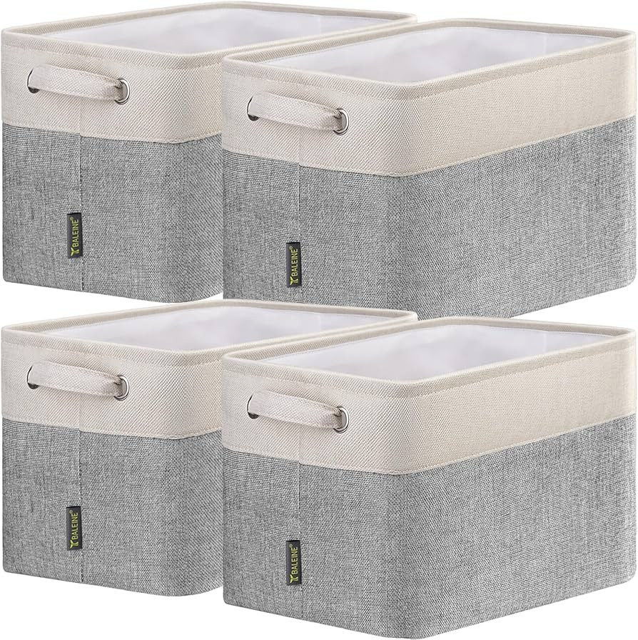 BALEINE Fabric Storage Bins for Shelves, Linen Storage Baskets for Organizing, Decorative Closet ... | Amazon (US)