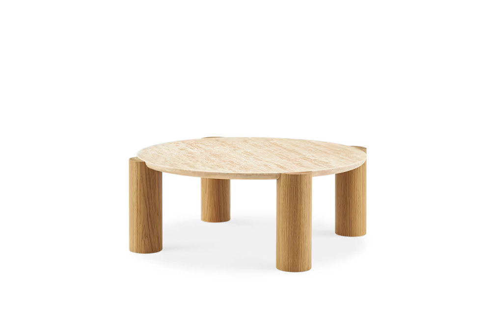 Albie Travertine Round Coffee Table | Castlery US | Castlery US