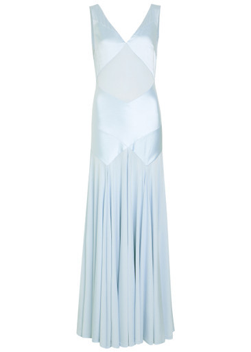 Panelled satin and stretch-jersey maxi dress | Harvey Nichols