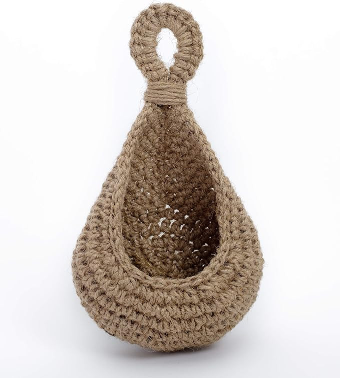 N?A Jute Hanging Basket Wall planters-Small Wall Planter, Teardrop Hanging Baskets for Plants Suc... | Amazon (US)
