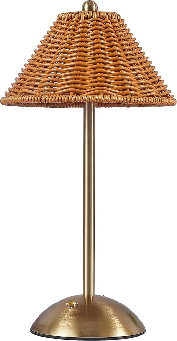 Boho Rattan Table Lamp,Wicker Night Light,LED Rechargeable Reading Lights,3 Color Touch Control D... | Amazon (US)