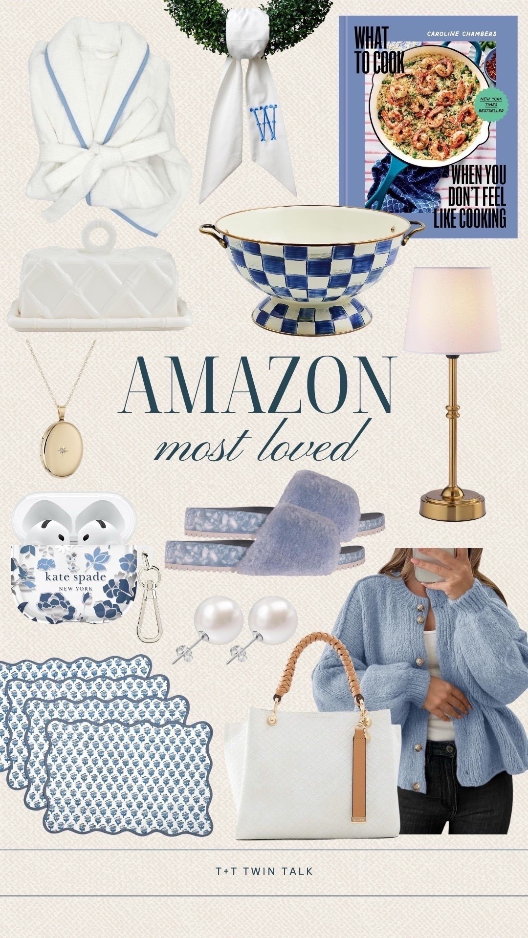 Most loved items from Amazon! We love the Kate spade AirPods case, Mackenzie Childs checkered bowl, and luxe hotel robe! For fashion finds we are loving the blue cardigan, gold locket, and white purse! 


#LTKHome #LTKFindsUnder50 #LTKFindsUnder100