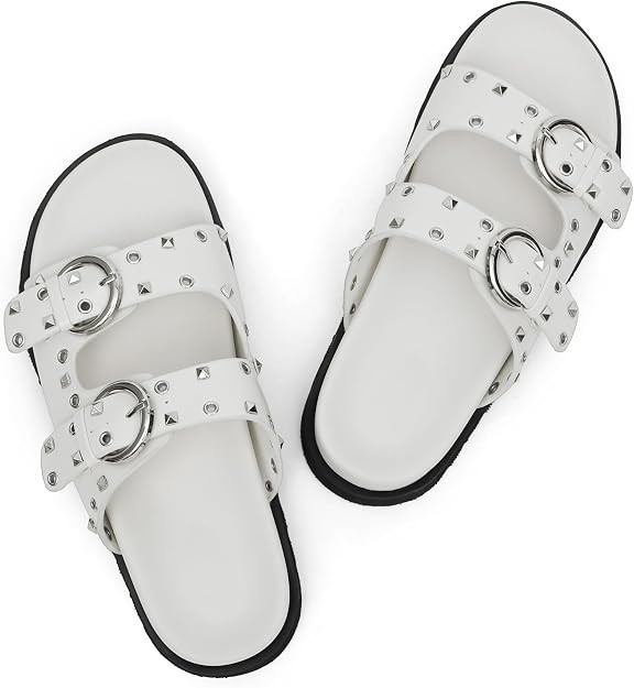 Comfortable Slide Sandals for Women Footbed Flat Sandals Casual Dressy Shoes | Amazon (US)
