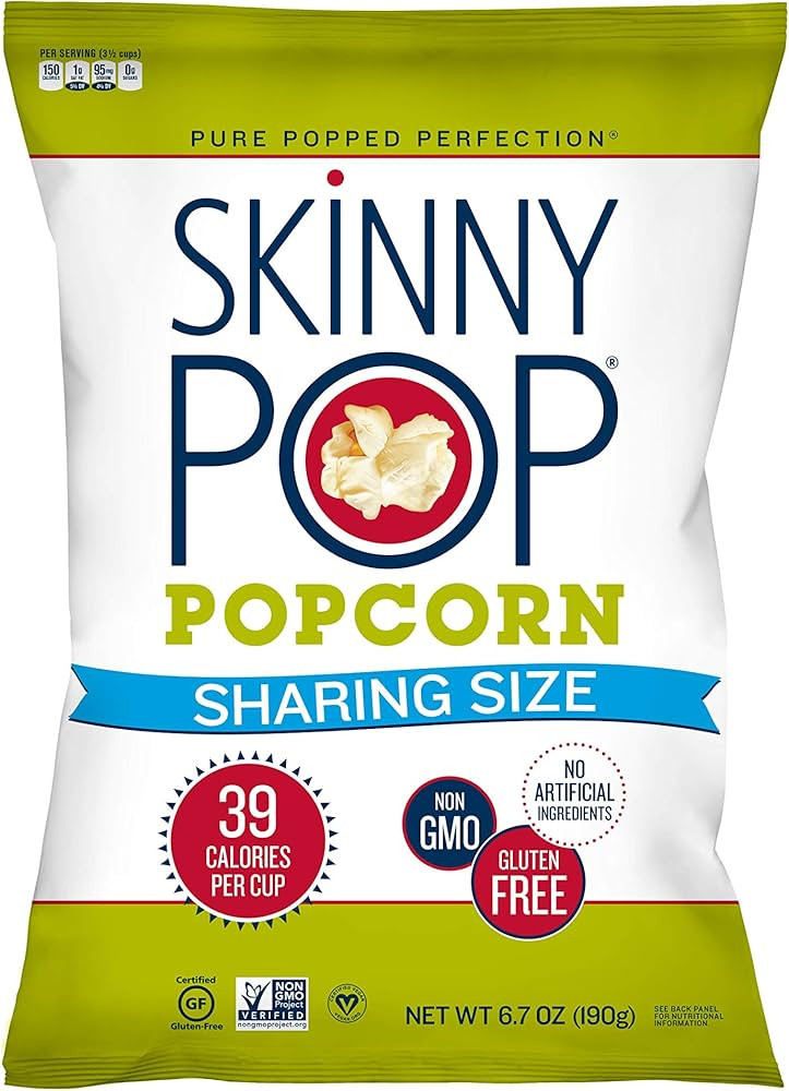 SkinnyPop Original Popcorn, Gluten Free, Vegan Popcorn, Non-GMO, Healthy Popcorn Snacks, Skinny P... | Amazon (US)