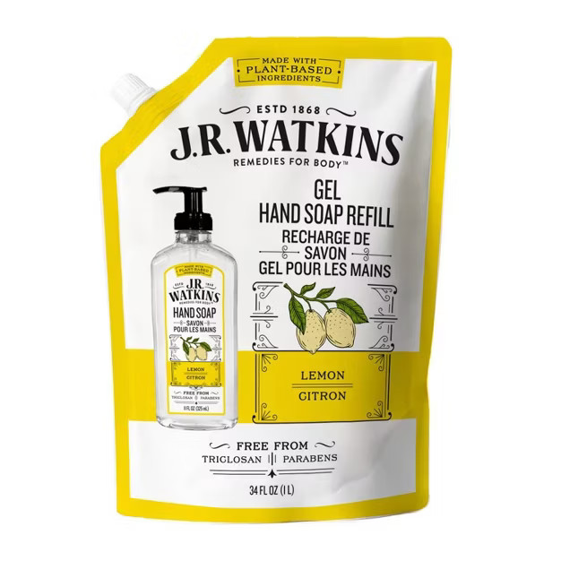 J.R. Watkins Lemon Gel Hand Soap Refill - 34 fl oz | Target