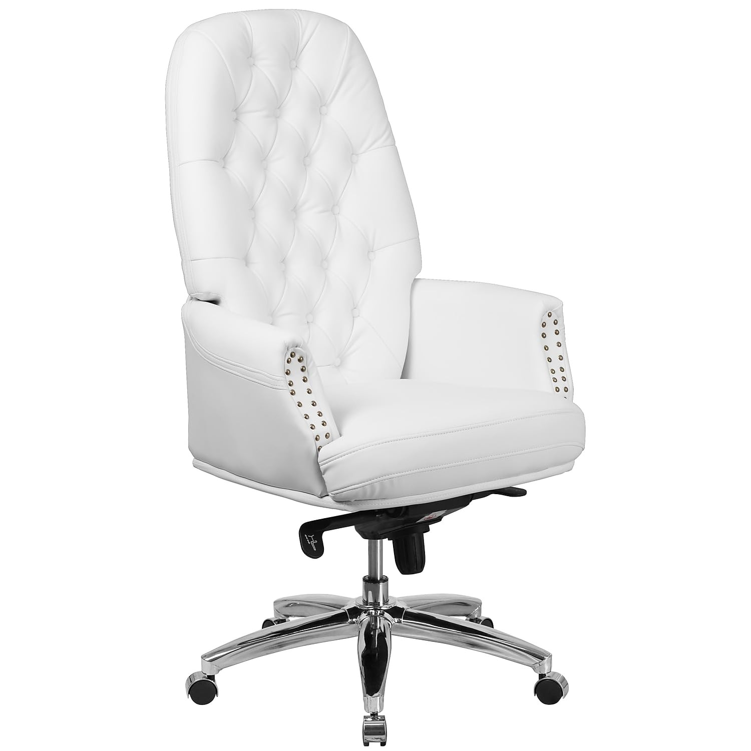 Flash Furniture Hansel High Back Traditional Tufted White LeatherSoft Multifunction Executive Swi... | Amazon (US)