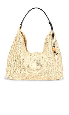 Madewell Lg Raffia Shoulder Bag in True Black Multi from Revolve.com | Revolve Clothing (Global)