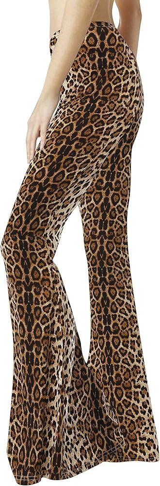 WSPLYSPJY Women's Print Stretch Bell Bottom Flare Palazzo Pants Trousers | Amazon (US)