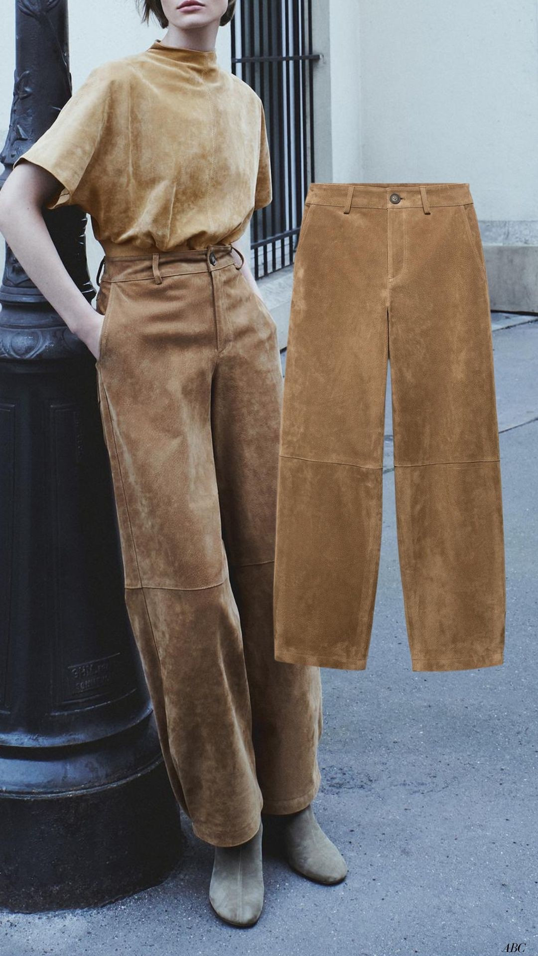 Faux suede pants 

#LTKNYFW #LTKValentine #LTKselfcare