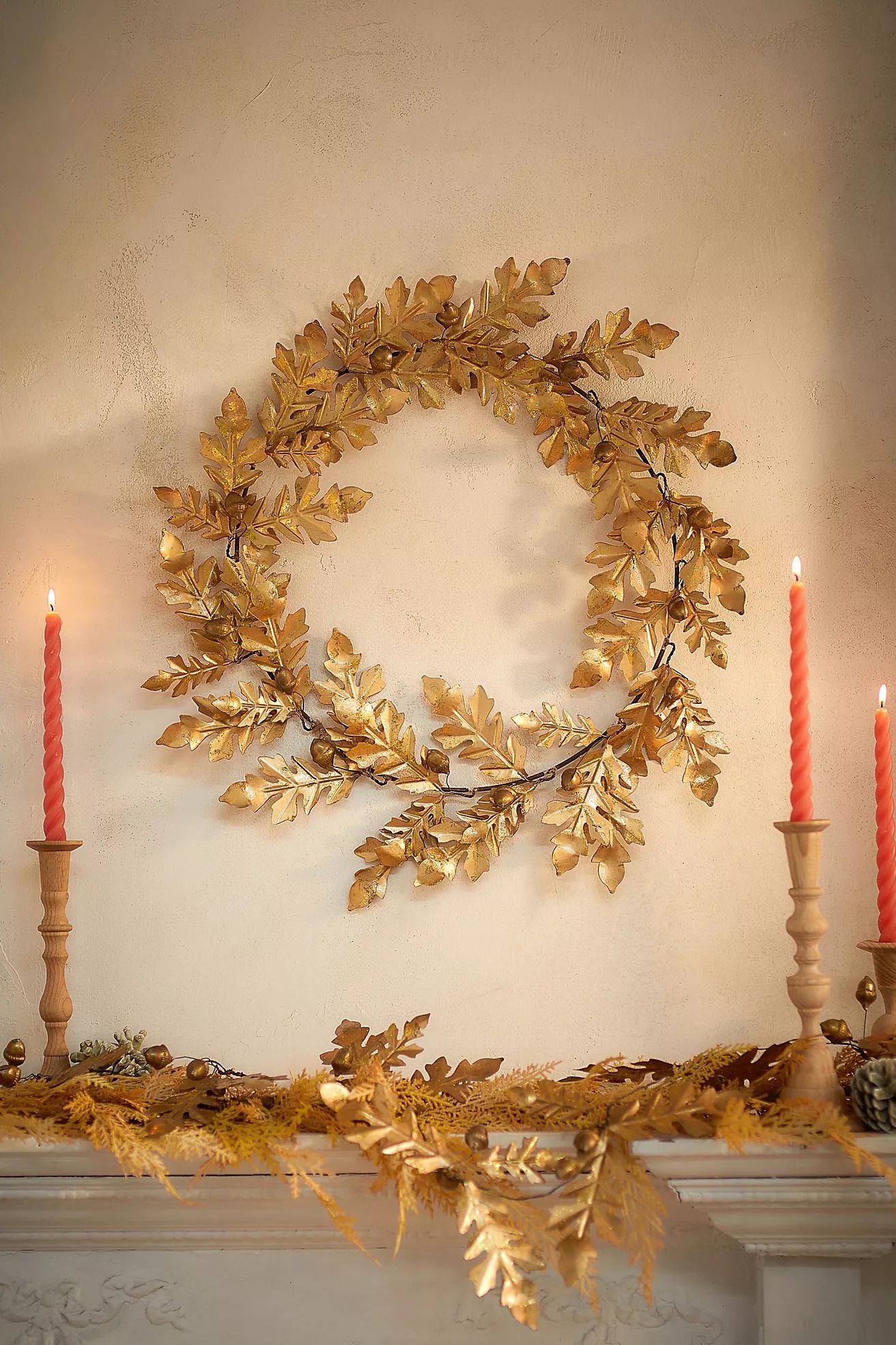Gilded Acorn + Oak Leaf Wreath | Anthropologie (US)