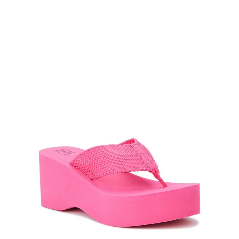 No Boundaries Women's Wedge Thong Sandals | Walmart (US)