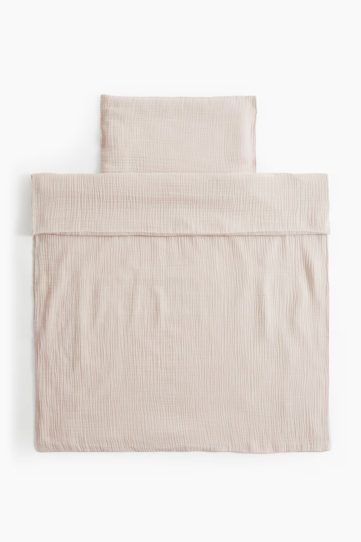 Muslin Crib Duvet Cover Set - Light taupe - Home All | H&M US | H&M (US + CA)