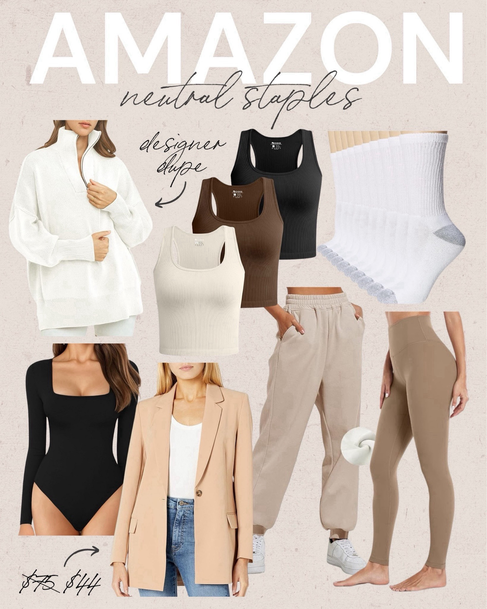 Amazon Neutral Staples✨
amazon fashion, amazon fall fashion, amazon staples, neutral basics, fall outfit, amazon best sellers

#LTKFindsUnder50 #LTKStyleTip #LTKSaleAlert