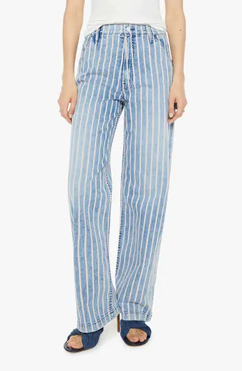 MOTHER The Stud Finder Sneak Stripe Wide Leg Jeans in I Like That For You at Nordstrom Rack, Size 27 | Nordstrom Rack