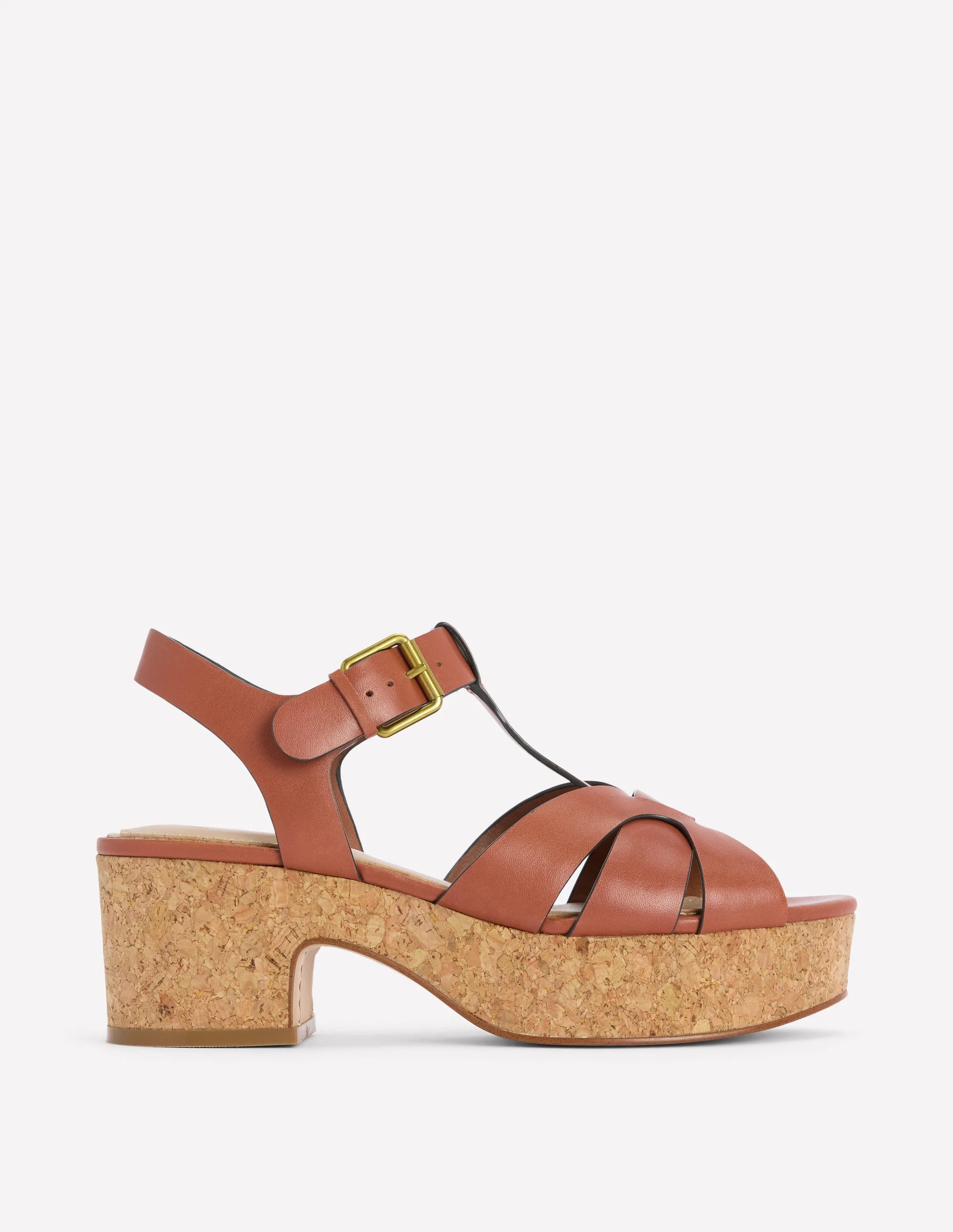 Boden Women's T-bar Wedge Sandals in Brown | Size 41 | Boden (US)