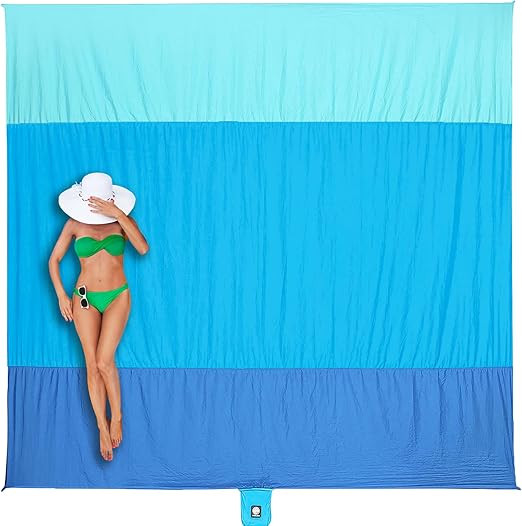 WEKAPO Beach Blanket Sandproof Waterproof, Extra Large Beach Mat, Oversized & Compact Sand Free, ... | Amazon (US)