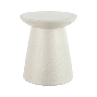 JONATHAN Y Hollie 18 in. Minimalist Modern Drum Accent Table Pedestal, Cream Terrazzo Finish TBL1... | The Home Depot