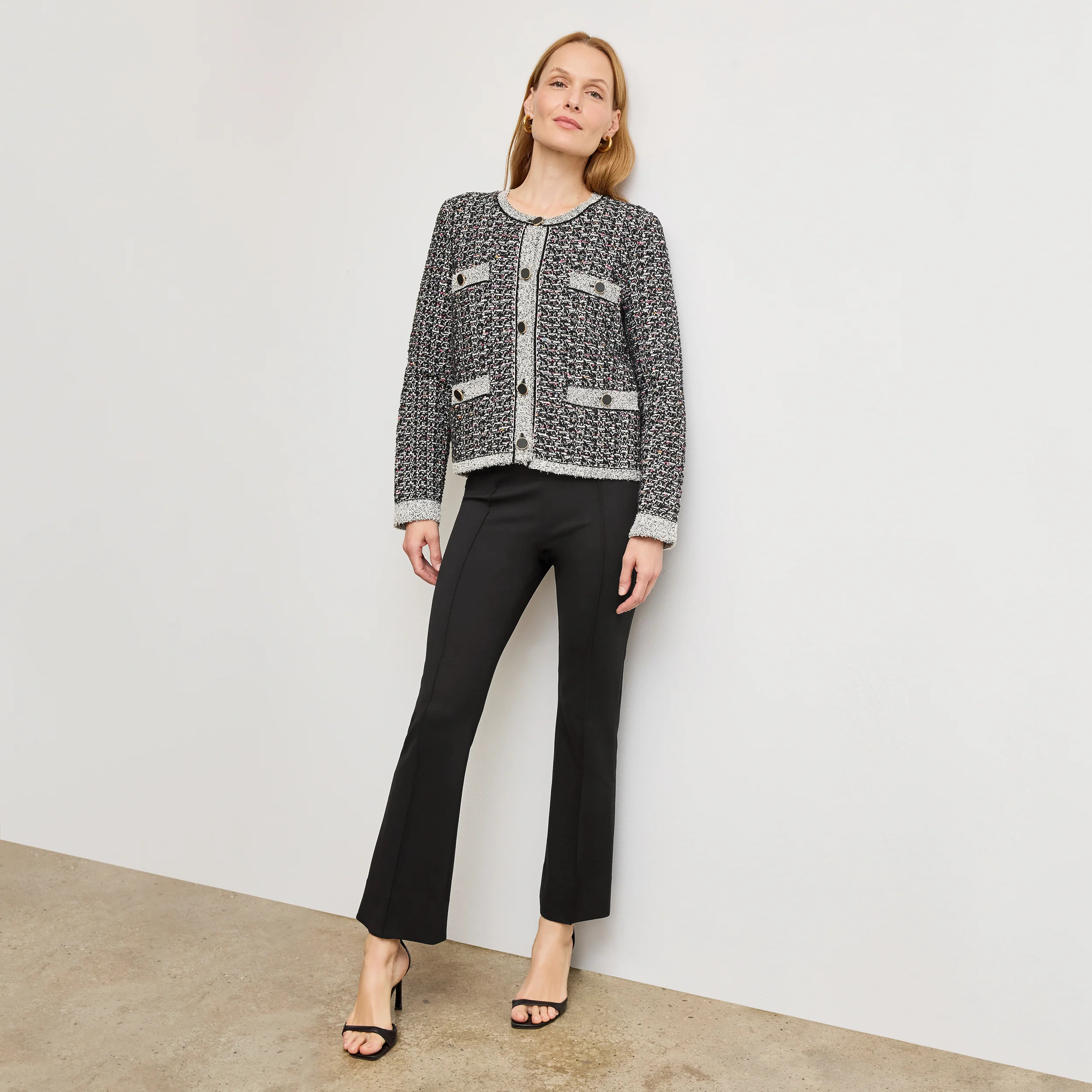 Allyn Kick Flare Pant - Light Ponte :: Black | MM LaFleur