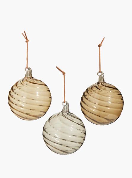 Taupe Blown Glass Ball Ornament Set of 9 | The Style Edit Collective