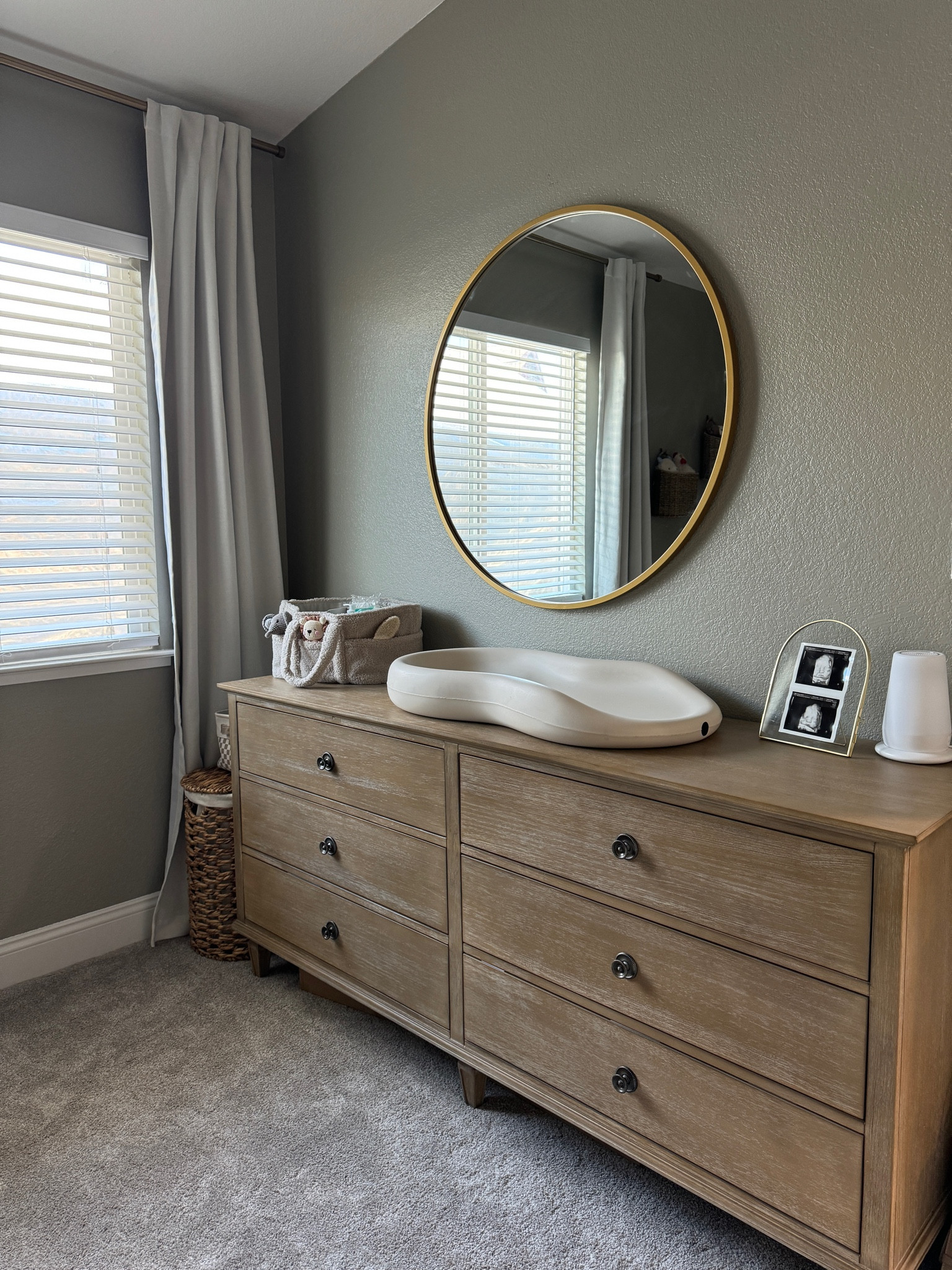 Baby boy nursery - dresser decor, OBSESSED with the dresser 🩵💙 

Mirror is from Sam’s club but no longer available online!

#LTKBaby #LTKHome
