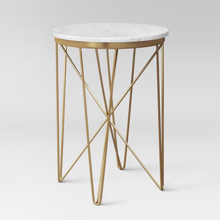 Marble Top Round Table Gold - Threshold™ | Target
