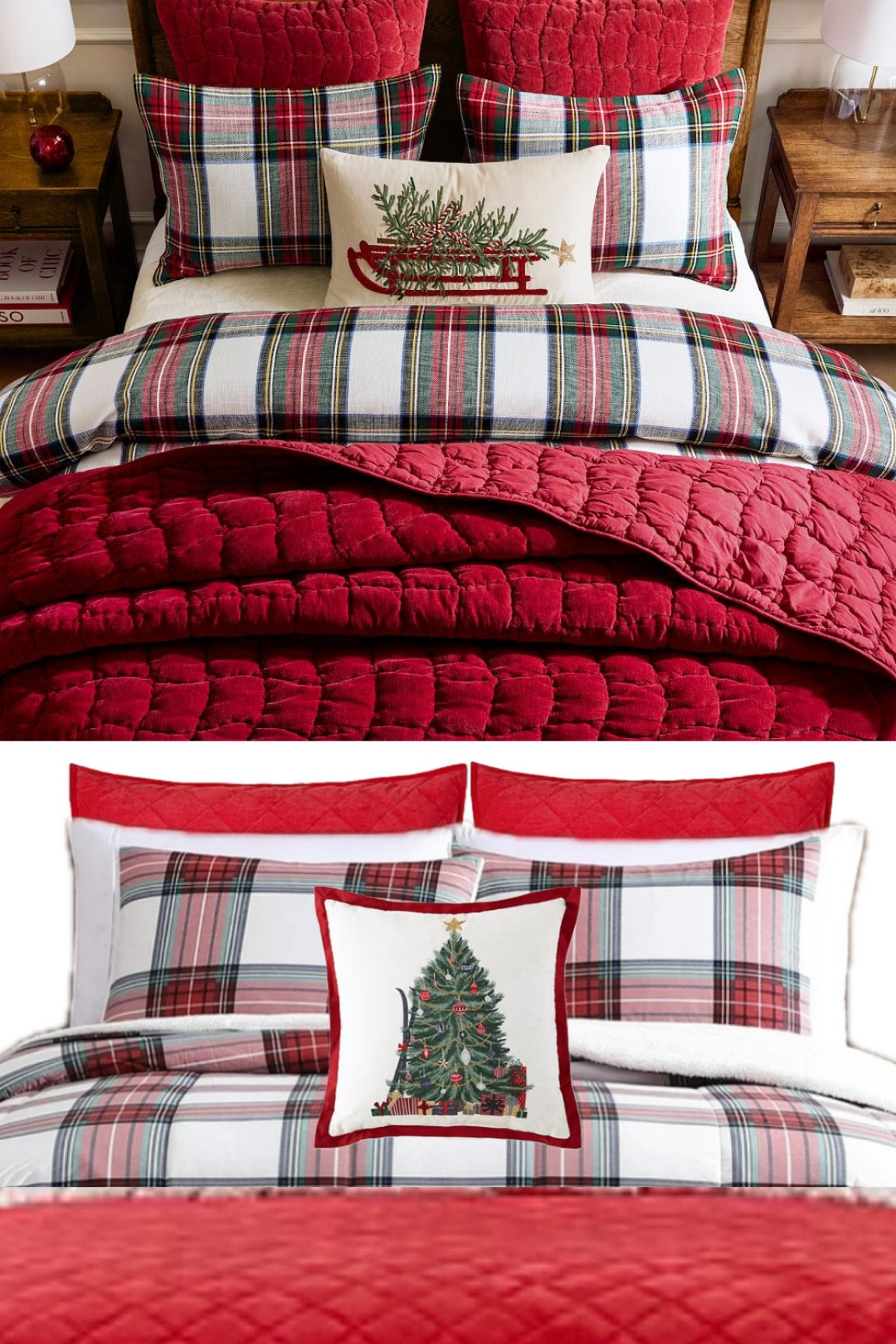 Stewart Plaid. Pottery Barn holiday bedding. Christmas bedding. Details on a Dime. Christmas bedroom  

#LTKHome #LTKHoliday #LTKSeasonal