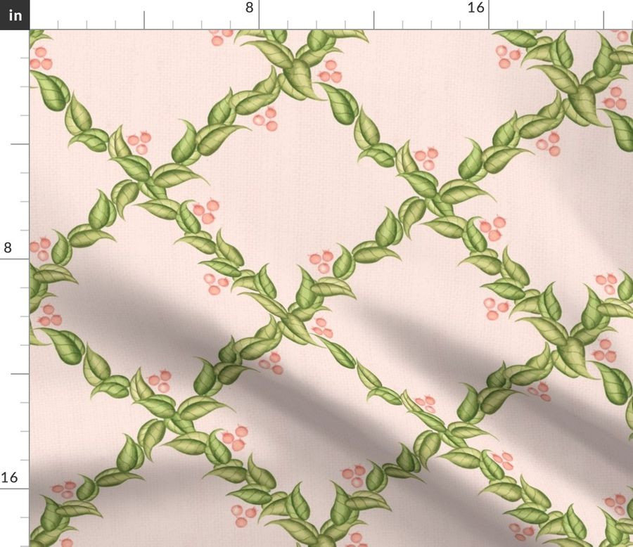 Chinoiserie Trellis in Ballet Slipper (faux grasscloth) | Spoonflower