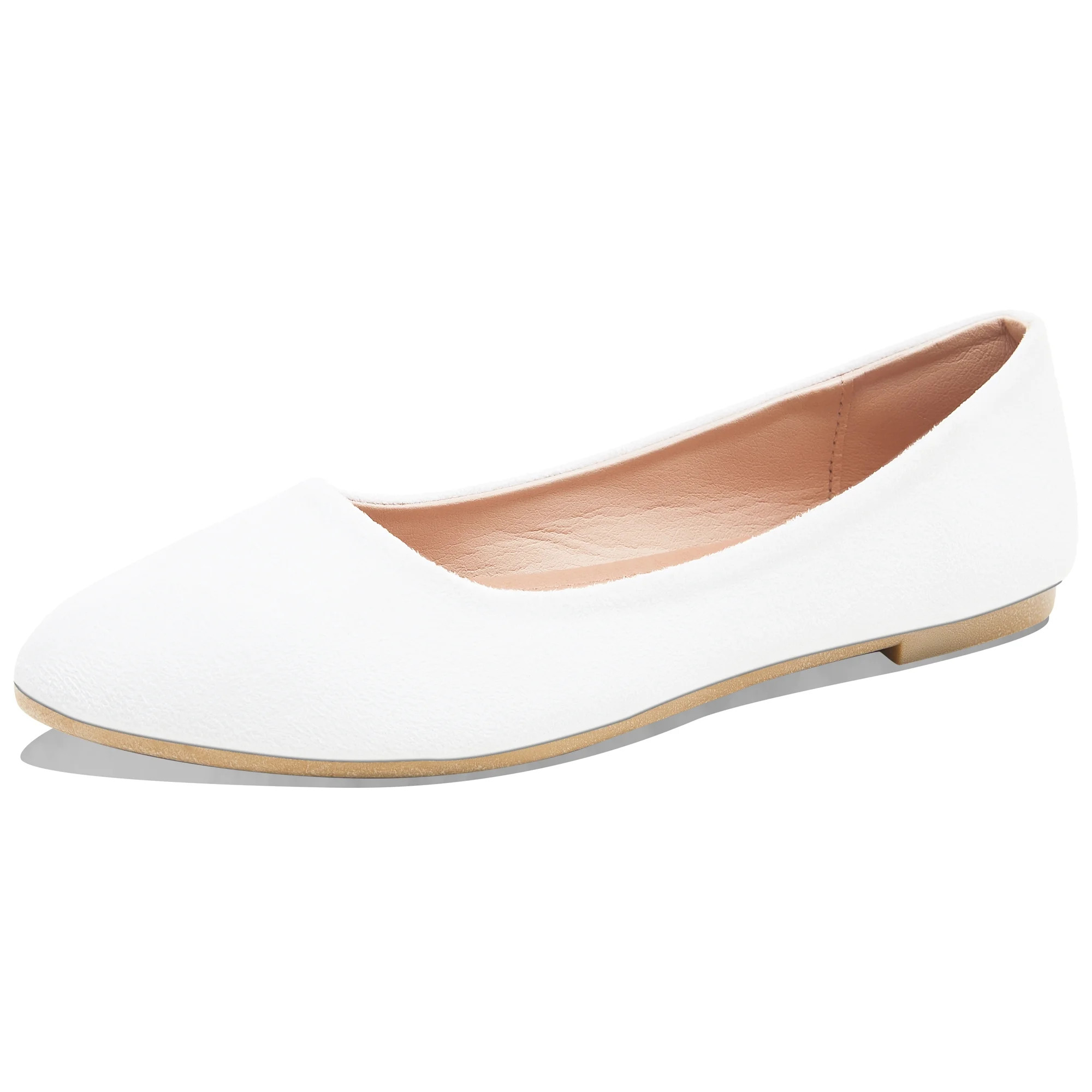 SHIRRY Ballet Flats Women Faux Suede Ballerina Flats Casual Dress Flats Comfortable Pointed Toe F... | Walmart (US)