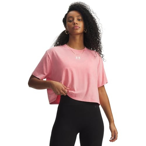 Under Armour Women's Rival Boxy Tee Wash, (600) Bittersweet Pink / / White, Medium | Amazon (US)