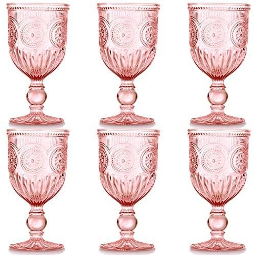 Pink Vintage Goblets - Set of 6 | Amazon (US)