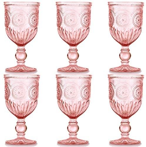 Pink Vintage Goblets - Set of 6 | Amazon (US)