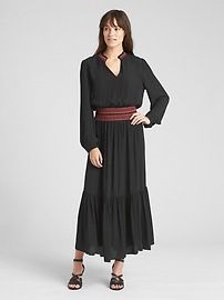 Long Sleeve Smocked Maxi Dress | Gap US