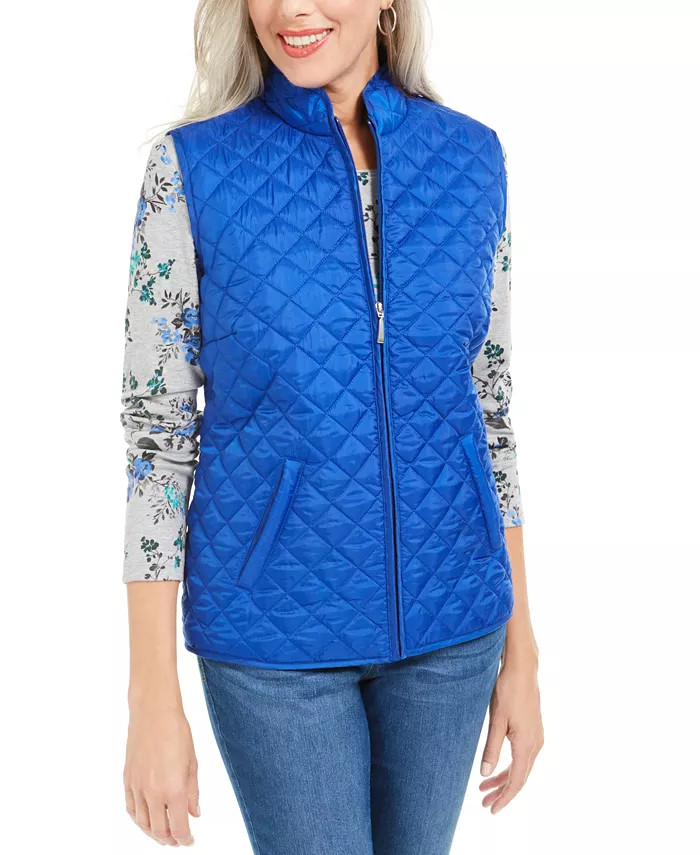 Karen Scott Solid Puffer Vest & Reviews - Jackets & Blazers - Women - Macy's | Macys (US)