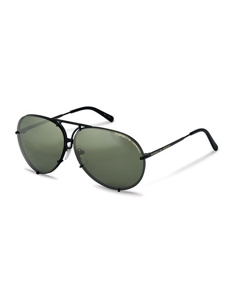Porsche Design Men's Titanium Interchangeable-Lens Aviator Sunglasses | Neiman Marcus