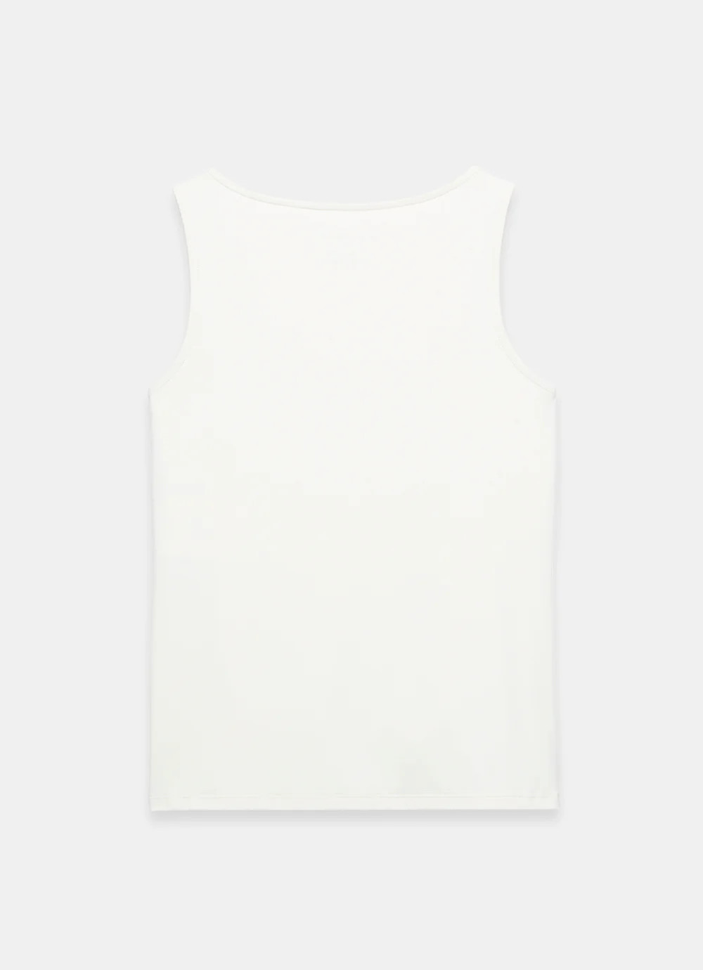 White Cotton Blend Square Neck Vest | Mint Velvet