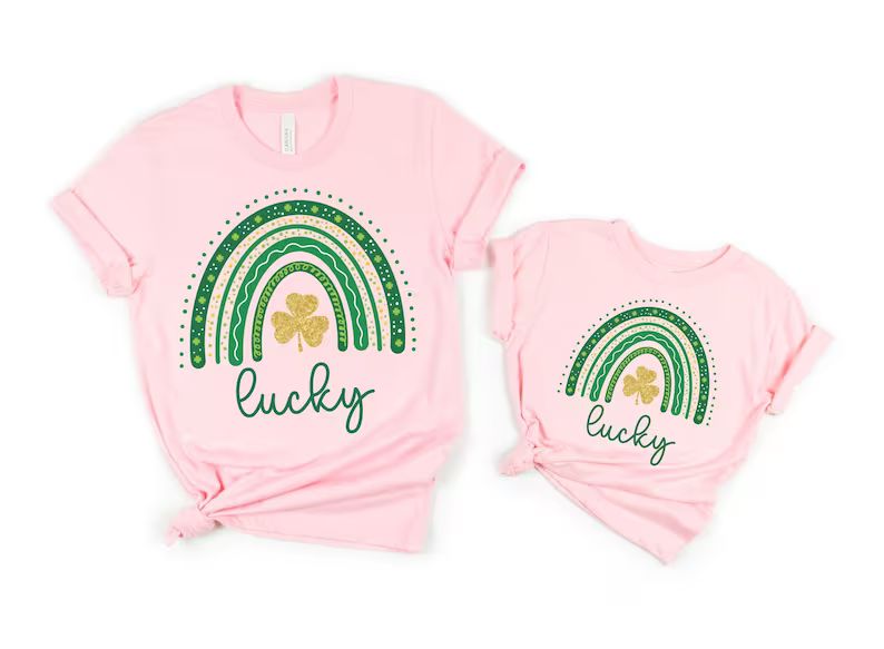 Mommy and Me St. Patrick's Shirts, Rainbow Shamrock Shirt, Lucky Shirt, Mommy and Me Outfits, Iri... | Etsy (US)