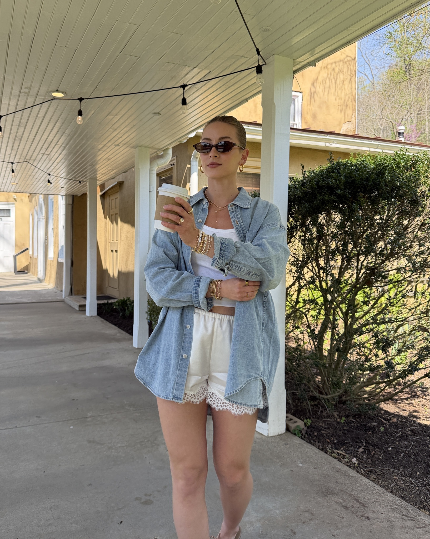 4/16/26 
Casual Spring Outfit with Aritzia Basics

An easy spring outfit built from my favorite Aritzia staples 🤍 The denim shirt is perfectly oversized (wearing a small), and this scoop neck tank is my go-to (wearing an XS). Paired with the satin lace shorts (size small) and finished with these effortless boat shoe mules for a relaxed, everyday look—everything is linked here ✨


#LTKgrwm #LTKootd #LTKSeasonal