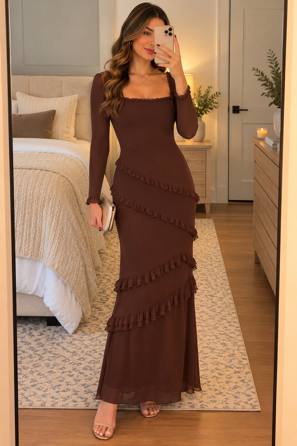 Such an easy fall wedding guest look from Amazon. The deep chocolate shade makes it feel so elevated, and you could easily wear it again for holiday parties, date nights, or another special event. #AmazonDress #ChocolateBrownDress #FallWeddingOutfit #WeddingGuestDress #AmazonFinds #FallEventStyle #BrownDressInspo #AutumnWeddingGuest #SpecialOccasionDress 

 #LTKSeasonal #LTKSaleAlert #LTKWedding