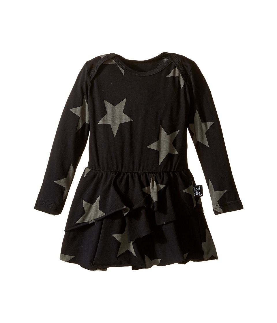Nununu - Super Soft Star Print Dress with One-Piece Skirt (Infant) (Black) Girl's Jumpsuit & Rompers One Piece | 6pm