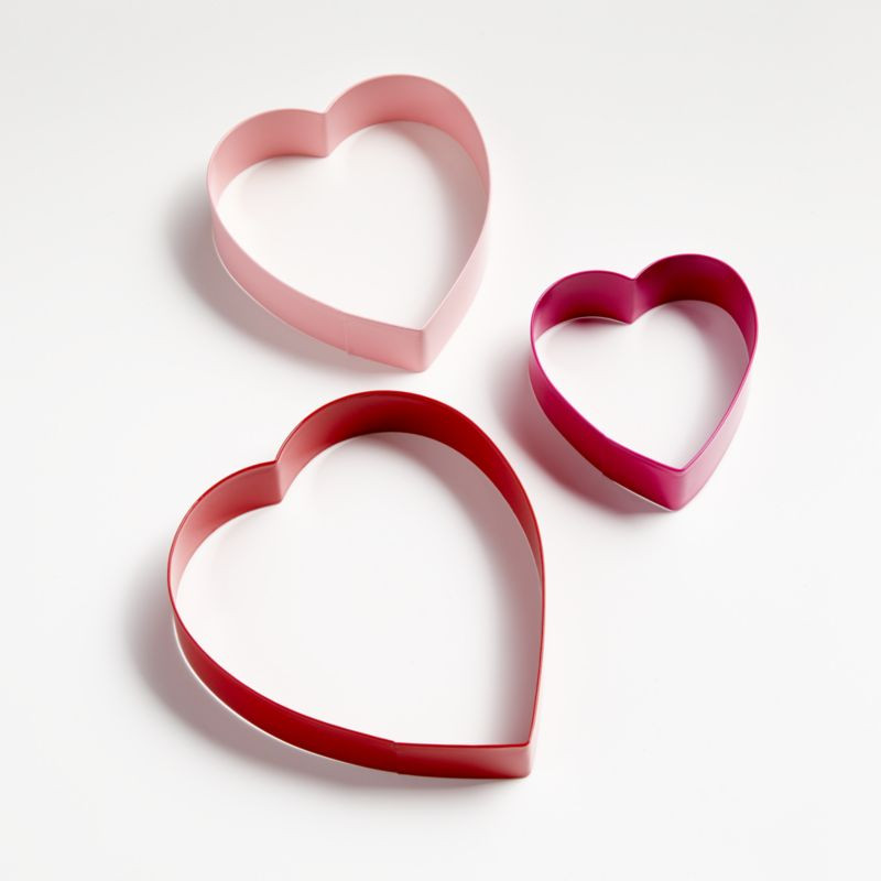 Valentine Love Heart-Shaped Cookie Cutters, Set of 3 | Crate and Barrel | Crate & Barrel